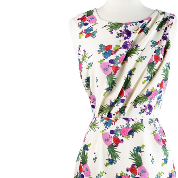 Pepaloves | White Pineapple Print Sheath Dress - Picture 5 of 5